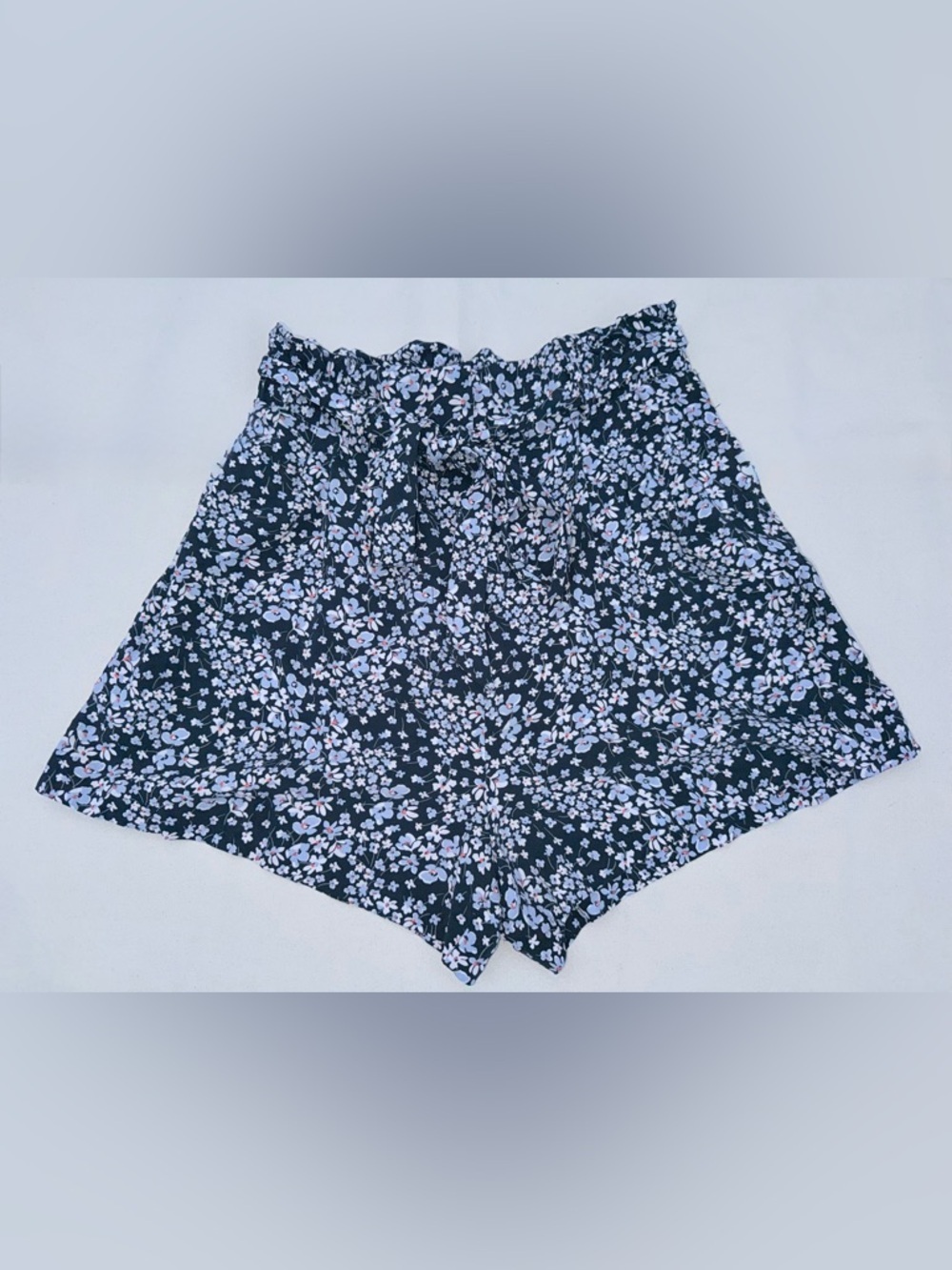 H&M Floral Paperbag Waist High-Rise Shorts